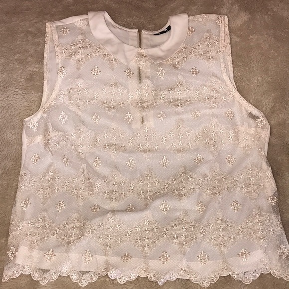 Topshop Tops - Topshop Beautiful Ivory Blouse Size 12